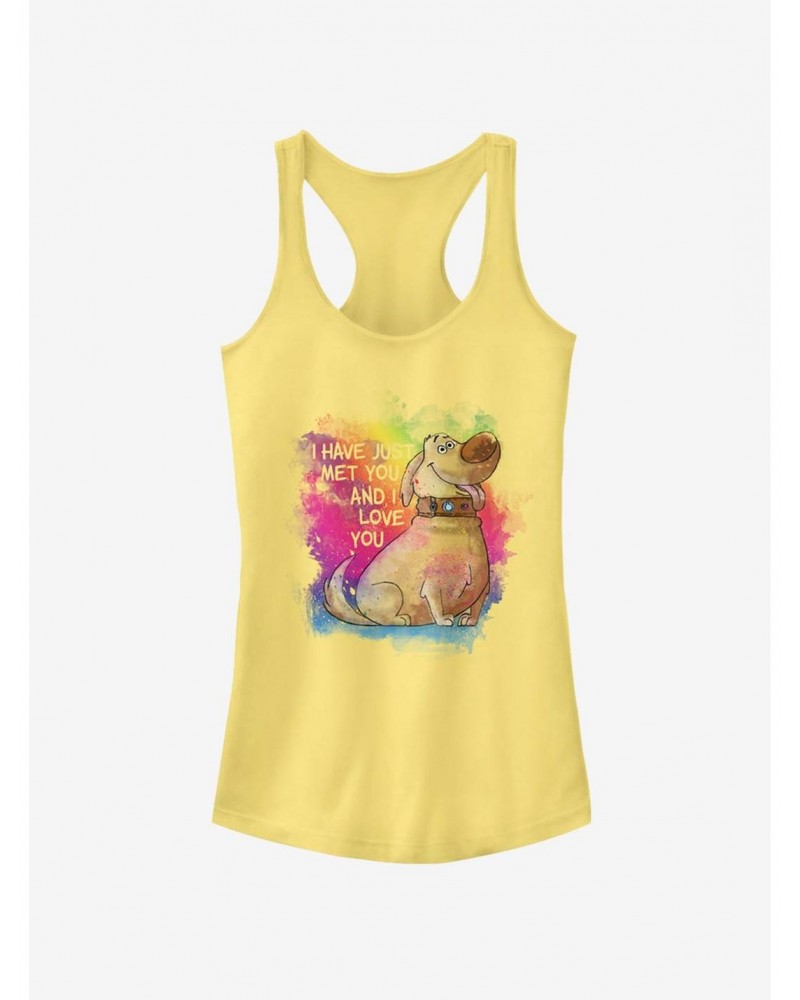 Disney Pixar Up Dug Watercolor Text Girls Tank $9.16 Tanks