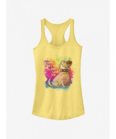 Disney Pixar Up Dug Watercolor Text Girls Tank $9.16 Tanks