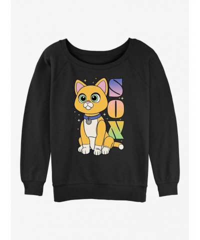 Disney Pixar Lightyear Sox Robot Cat Girls Slouchy Sweatshirt $9.56 Sweatshirts