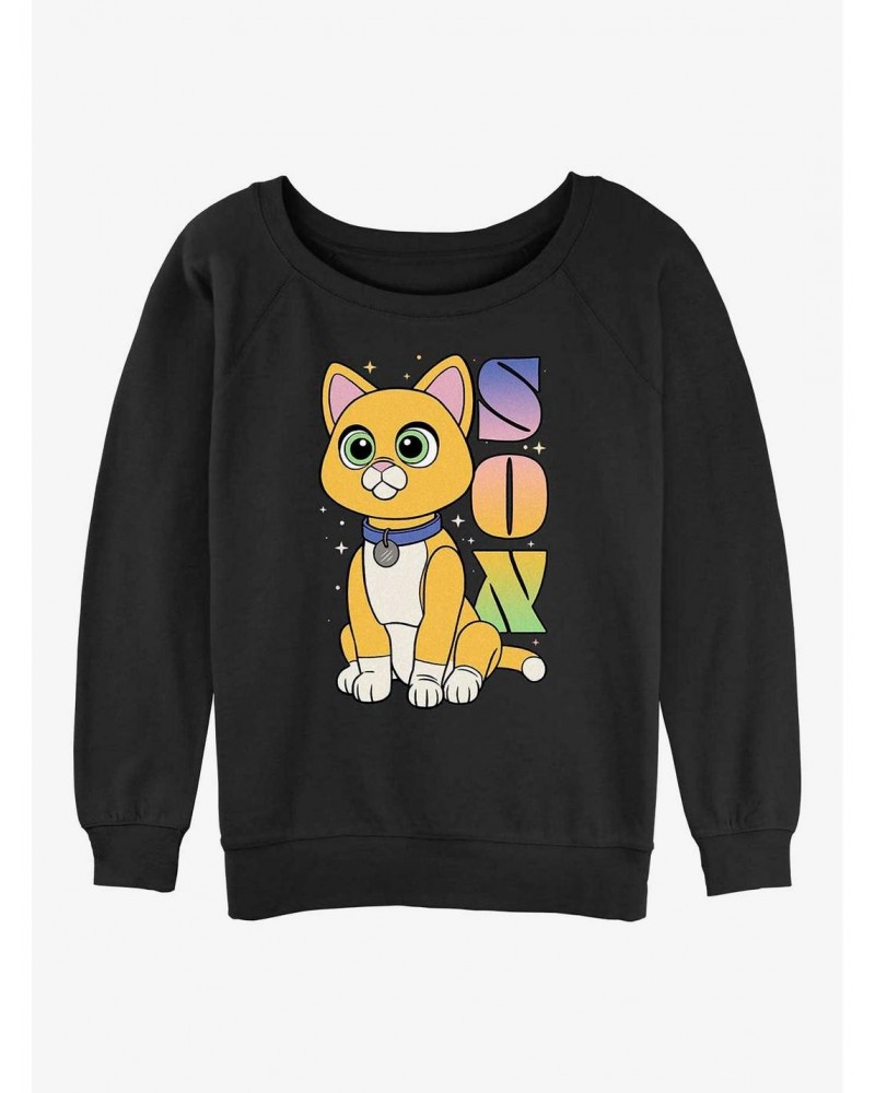 Disney Pixar Lightyear Sox Robot Cat Girls Slouchy Sweatshirt $9.56 Sweatshirts