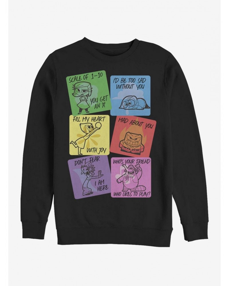 Disney Pixar Inside Out V-Day Cards Crew Sweatshirt $11.11 Sweatshirts