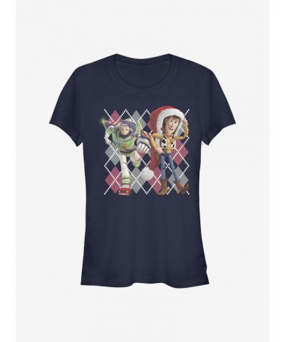 Disney Pixar Toy Story Argyle Christmas Girls T-Shirt $5.40 T-Shirts