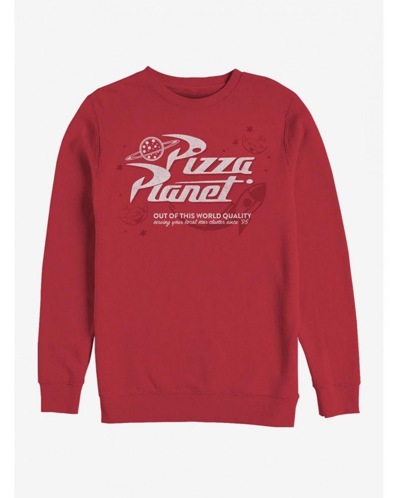 Disney Pixar Toy Story Retro Pizza Planet Crew Sweatshirt $7.75 Sweatshirts