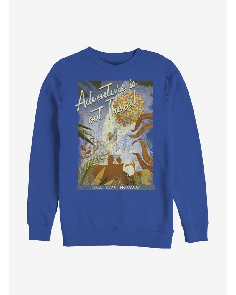 Disney Pixar Up Travel Poster Crew Sweatshirt $9.82 Sweatshirts