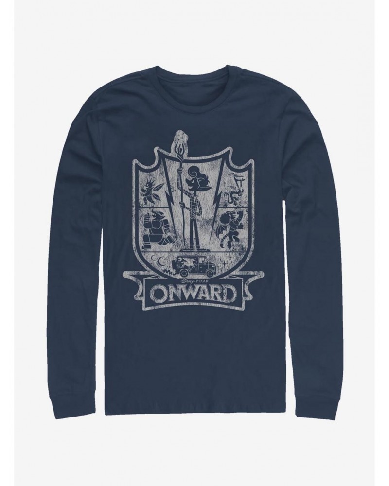 Disney Pixar Onward Onward Crest Long-Sleeve T-Shirt $8.98 T-Shirts