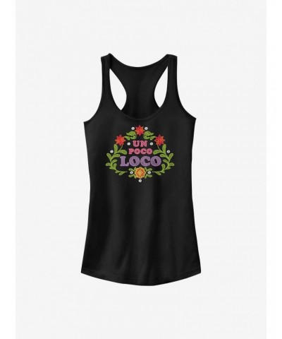 Disney Pixar Coco Un Poco Loco Floral Emblem Girls Tank $8.02 Tanks