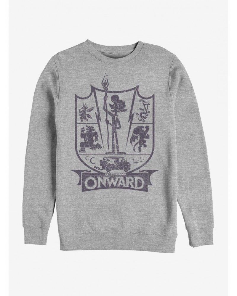 Disney Pixar Onward Char Badge Crew Sweatshirt $11.37 Sweatshirts