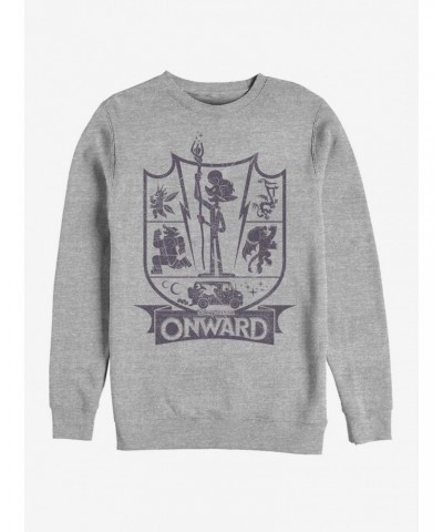 Disney Pixar Onward Char Badge Crew Sweatshirt $11.37 Sweatshirts