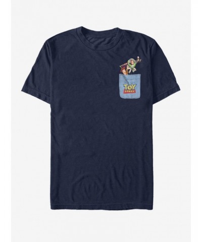 Disney Pixar Toy Story Buzz Woody Faux Pocket T-Shirt $6.45 T-Shirts