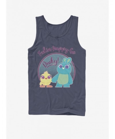 Disney Pixar Toy Story 4 Ducky Bunny Pastel Navy Blue Tank Top $6.45 Tops