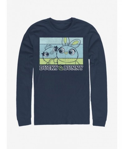 Disney Pixar Toy Story 4 Ducky And Bunny Navy Blue Long-Sleeve T-Shirt $6.91 T-Shirts