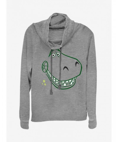 Disney Pixar Toy Story Rex Big Face Cowl Neck Long-Sleeve Girls Top $11.94 Tops