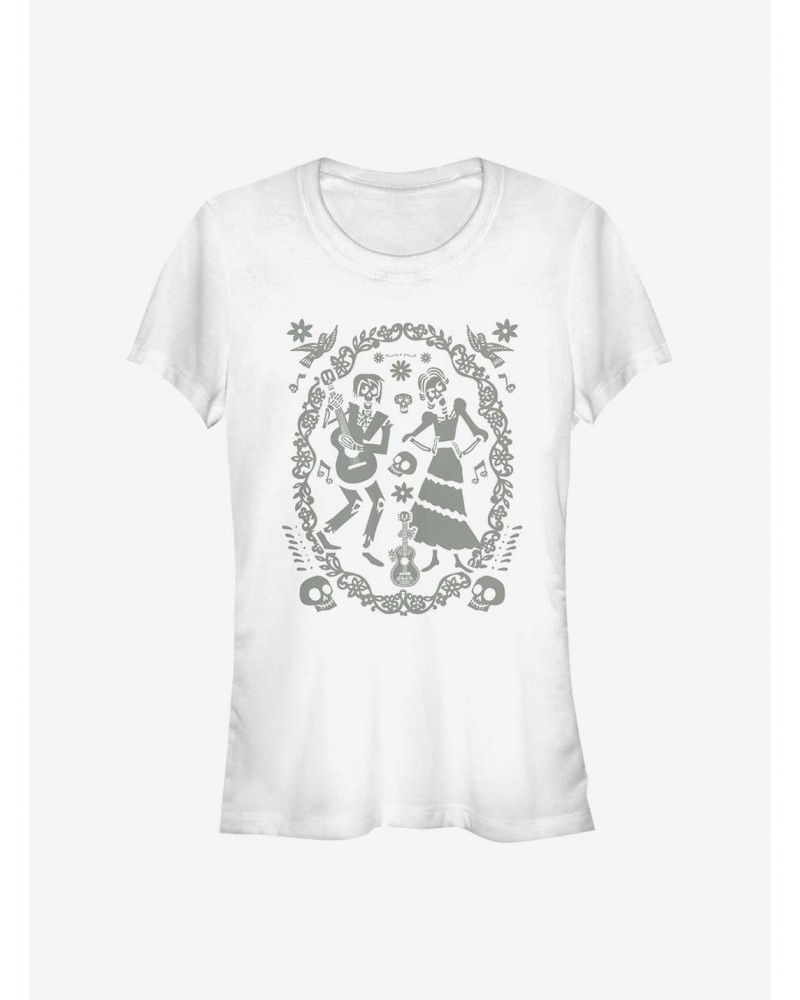 Disney Pixar Coco Paper Art Oval Girls T-Shirt $7.32 T-Shirts