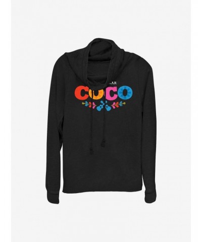 Disney Pixar Coco Logo Cowlneck Long-Sleeve Girls Top $10.06 Tops