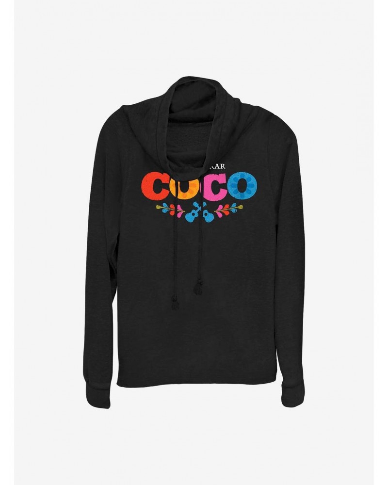 Disney Pixar Coco Logo Cowlneck Long-Sleeve Girls Top $10.06 Tops