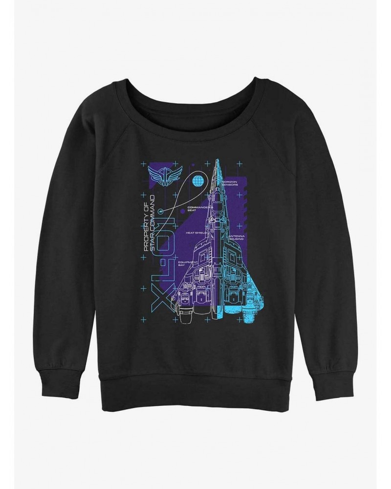 Disney Pixar Lightyear XL-01 Spaceship Schematic Girls Slouchy Sweatshirt $8.78 Sweatshirts