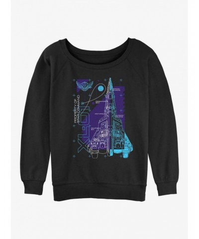 Disney Pixar Lightyear XL-01 Spaceship Schematic Girls Slouchy Sweatshirt $8.78 Sweatshirts