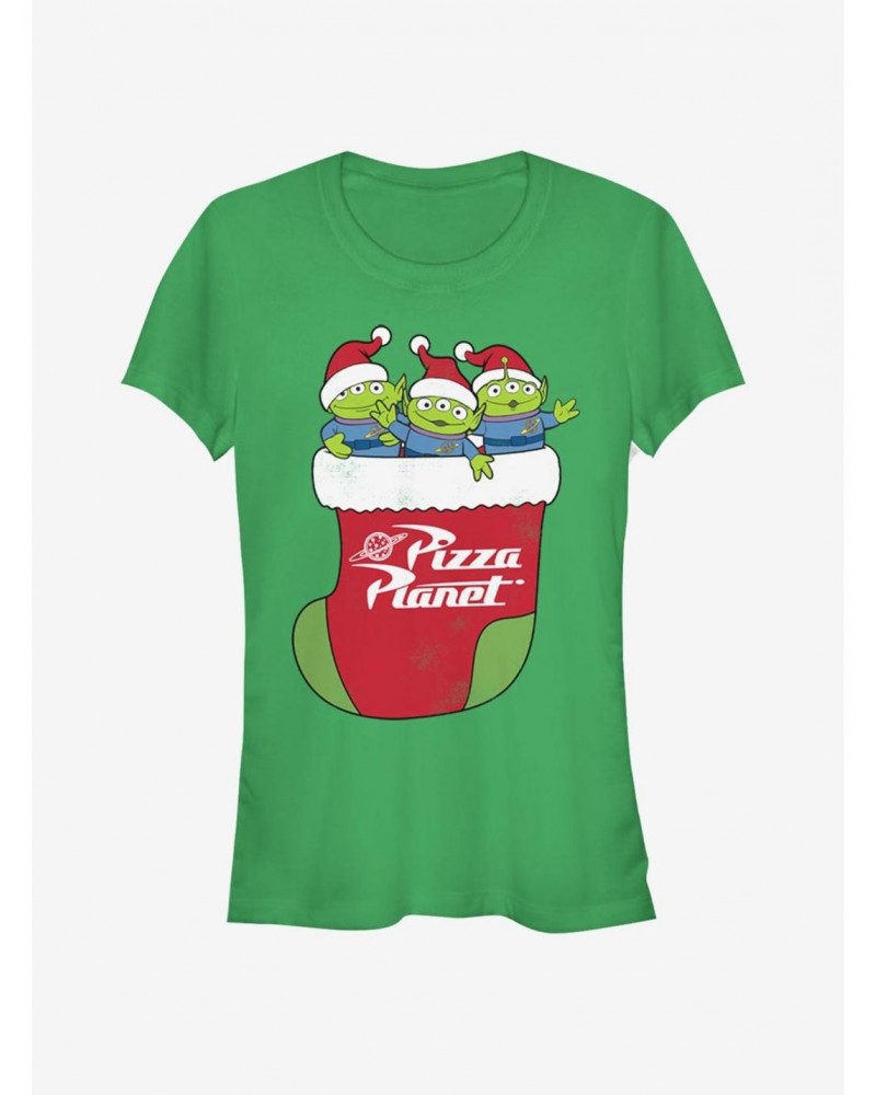 Disney Toy Story Pizza Planet Alien Christmas Stocking Girls T-Shirt $8.54 T-Shirts