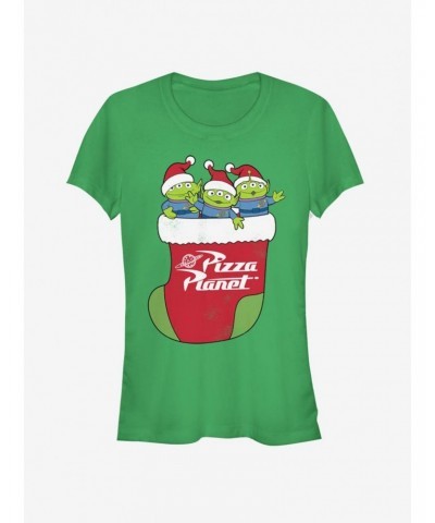 Disney Toy Story Pizza Planet Alien Christmas Stocking Girls T-Shirt $8.54 T-Shirts