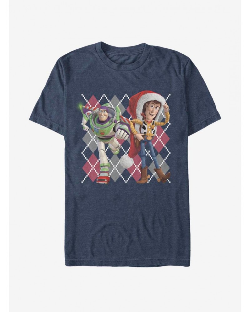 Disney Pixar Toy Story Argyle Christmas T-Shirt $7.53 T-Shirts