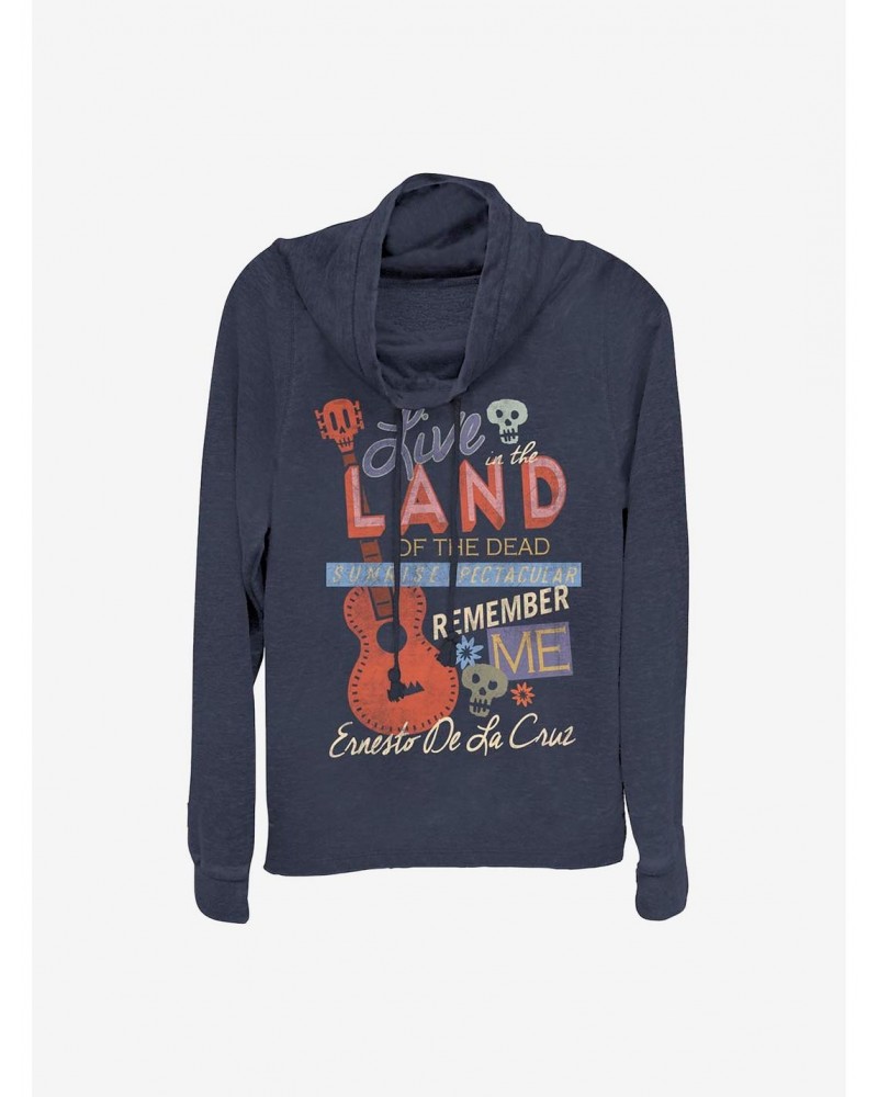 Disney Pixar Coco Live In The Land Of The Dead Cowlneck Long-Sleeve Girls Top $10.37 Tops