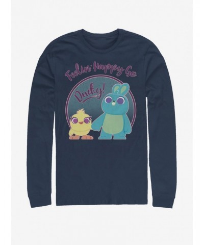 Disney Pixar Toy Story 4 Ducky Bunny Pastel Navy Blue Long-Sleeve T-Shirt $10.59 T-Shirts