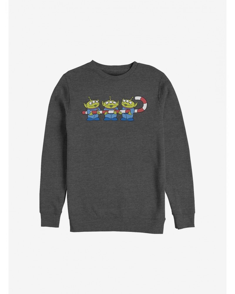 Disney Pixar Toy Story Candy Cane Aliens Holiday Sweatshirt $11.11 Sweatshirts