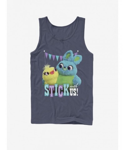 Disney Pixar Toy Story 4 Stick With Us Navy Blue Tank Top $5.58 Tops