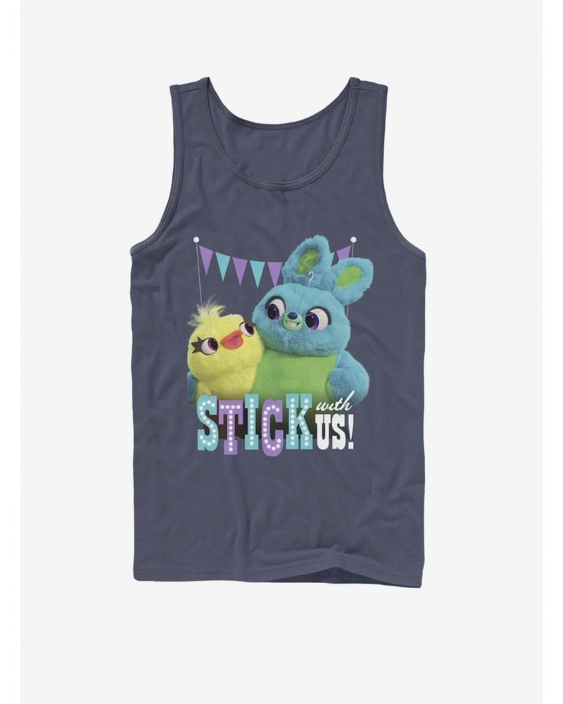 Disney Pixar Toy Story 4 Stick With Us Navy Blue Tank Top $5.58 Tops