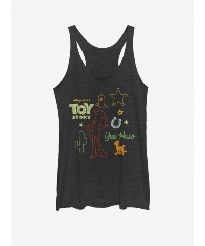 Disney Pixar Toy Story 4 Folk Story Girls Black Heathered Tank Top $6.89 Tops