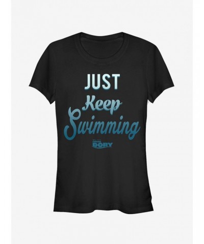 Disney Pixar Finding Dory Just Keep Swimming Motto Girls T-Shirt $7.15 T-Shirts