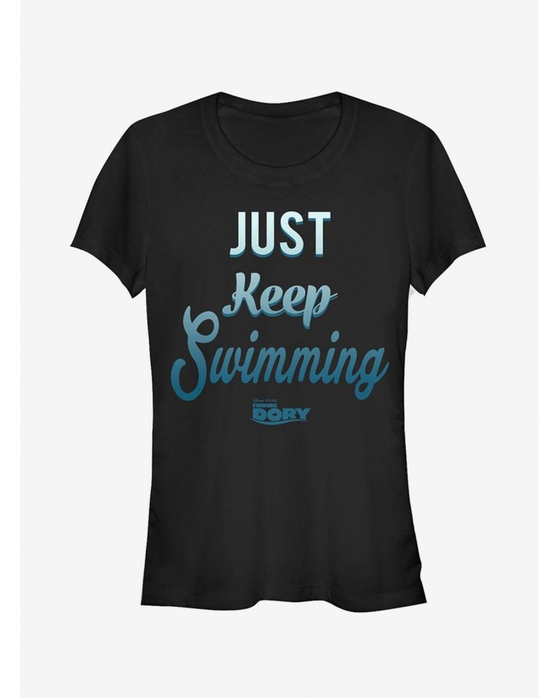 Disney Pixar Finding Dory Just Keep Swimming Motto Girls T-Shirt $7.15 T-Shirts