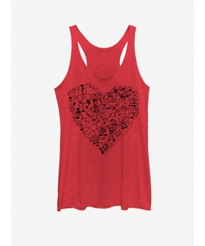 Disney Pixar Toy Story Group Doodle Heart Girls Tank $7.98 Tanks