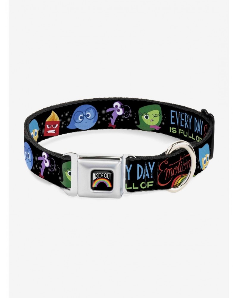 Disney Pixar Inside Out Emotion Expressions Every Day Is Full Of Emotions Seatbelt Buckle Pet Collar $12.20 Pet Collars