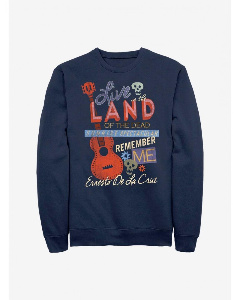 Disney Pixar Coco Live In The Land Of The Dead Crew Sweatshirt $12.66 Sweatshirts