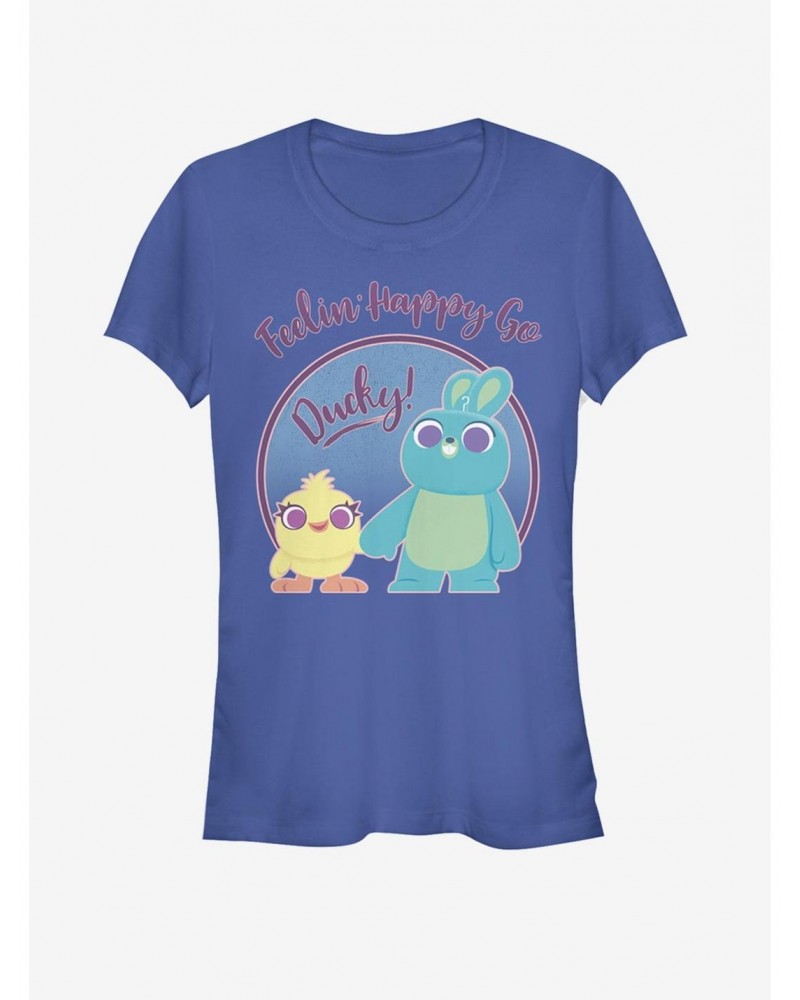 Disney Pixar Toy Story 4 Ducky Bunny Pastel Girls Royal Blue T-Shirt $7.84 T-Shirts