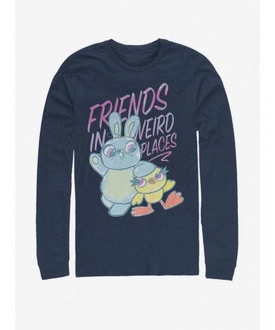 Disney Pixar Toy Story 4 Friends Sketch Navy Blue Long-Sleeve T-Shirt $7.60 T-Shirts