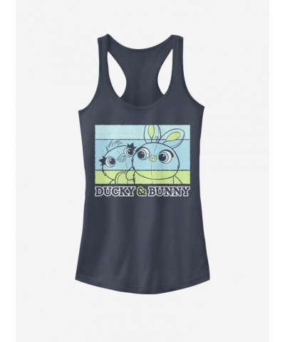 Disney Pixar Toy Story 4 Ducky And Bunny Girls Indigo Tank Top $7.84 Tops